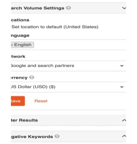 فیلتر نتایج برای پیدا کردن کلمه کلیدی مورد نظر
